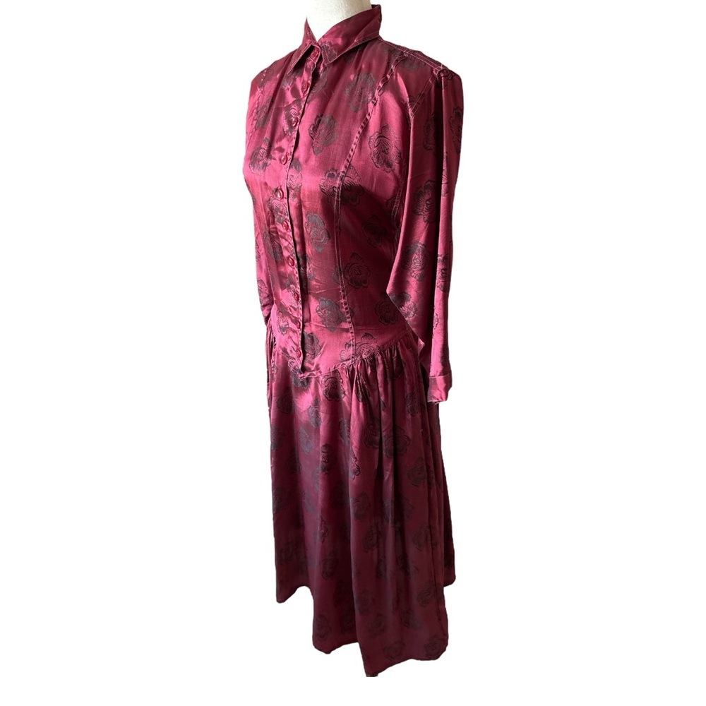 80’s Jacquard Floral Dress
